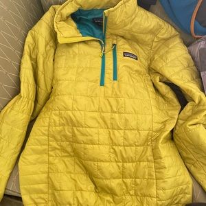 Patagonia Nano puff quarter zip bright yellow jacket/ sweater